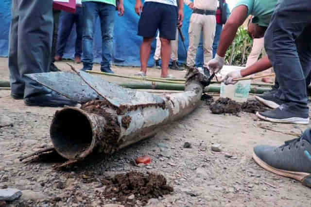 The rocket that landed at former CM's residence in Moirang